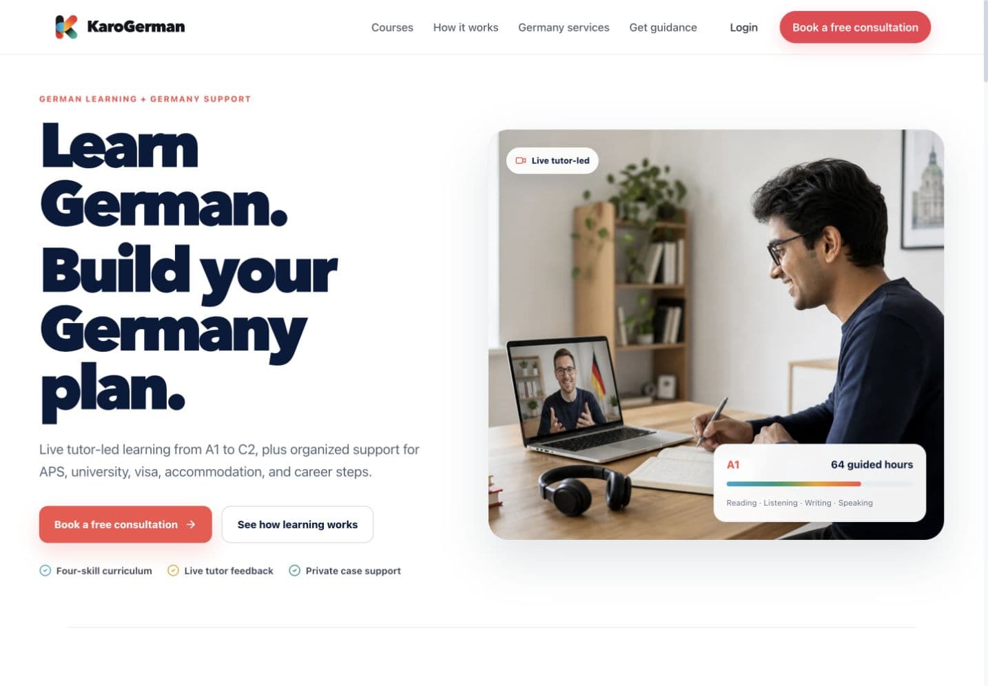 KaroGerman live learning and study-in-Germany website